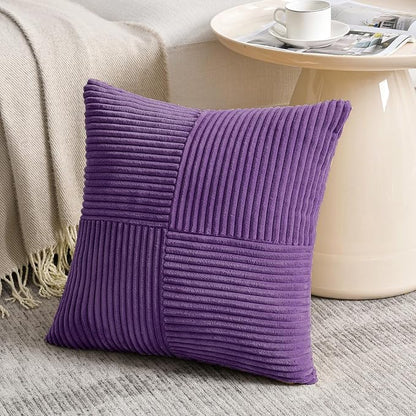 Fancy Homi 2 Packs Purple Decorative Throw Pillow Covers 22x22 Inch - Image 2