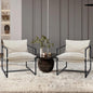 Kromax Sling Accent Chair, Cozy Living Room Chairs, Square Metal Frame by KROMAX