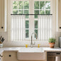 Natural Cream Linen Cafe Curtains 24 Inch Length Pinch Pleated 2 Panels Set | by Twodrapes