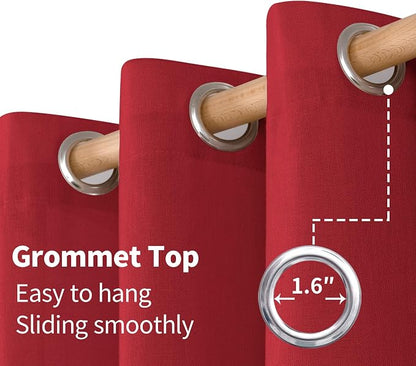 YoungsTex Red Linen Curtains 84 Inches Long - Image 6