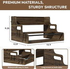 3-Tier Liquor Bottle Display Shelf, Bar Stand for Whiskey, Spirits, Coffee Syrup Rack Organizer, Countertop Wine Rack for Home, Mini Coffee Bar, Small Liquor Cabinet and Kitchen Dark Brown