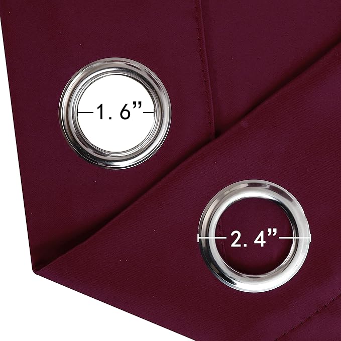 Burgundy Red Thermal Blackout Curtains/38 x 84 Inch/Set of 2 Panels Room - Image 6