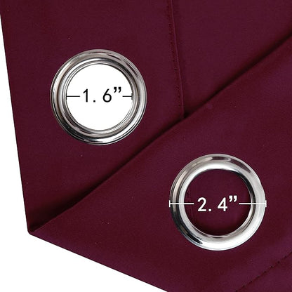 Burgundy Red Thermal Blackout Curtains/38 x 84 Inch/Set of 2 Panels Room - Image 6