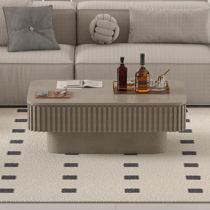 Lift Top Coffee Table for Living Room, Rectangle Handmade Solid Wood Strips - Image 2