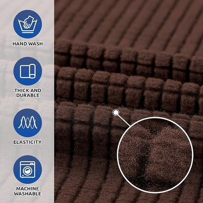 Stretch Chair Sofa Slipcover, Single Couch Cover, Chocolate | 1-Piece Washable - Image 3