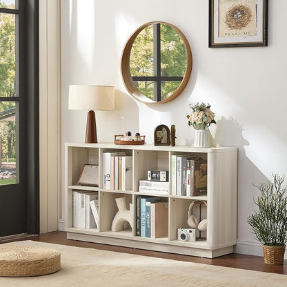 Joaxswe 8 Cube Storage Bookcase, Wood Low 2-Tier Cubby Console Bookshelf - Image 9