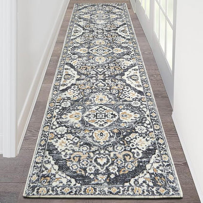 HEBE Hallway Runner Rug 2'x8' Washable Vintage Distressed Area Rugs Non Slip by HEBE