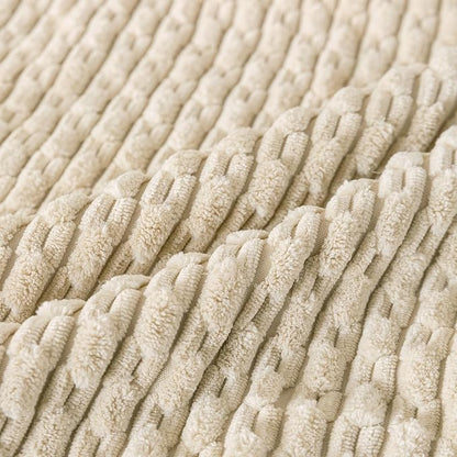 Set of 4 Beige Decorative Throw Pillow Covers 18x18 Inch Corduroy Pillow Covers - Image 6