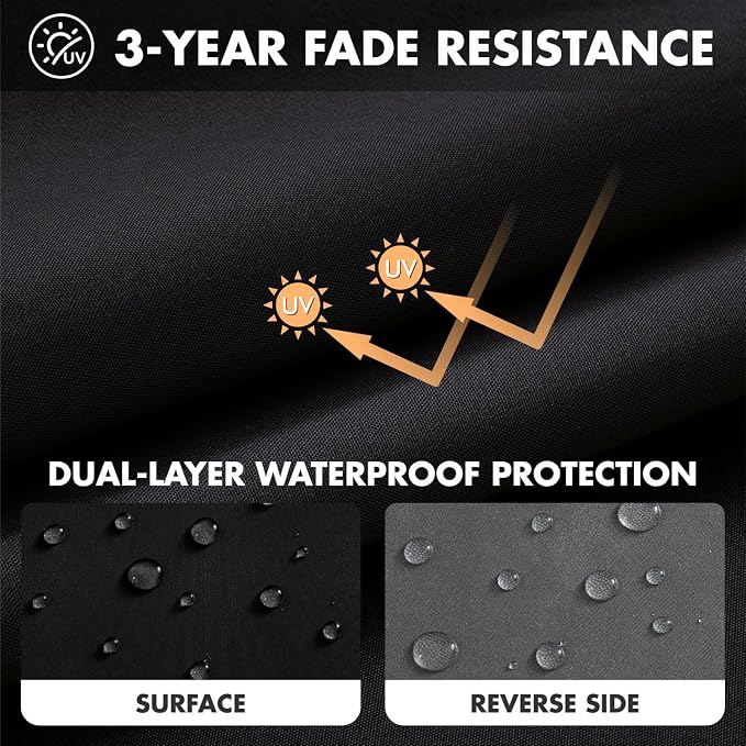 MIULEE Black Outdoor Seat Cushion 22x22 Inch Waterproof & 3 Year Fade Resistant - Image 3