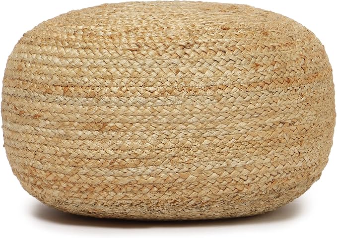 · REDEARTH · Jute Circular Low Pouf Ottoman - Image 6