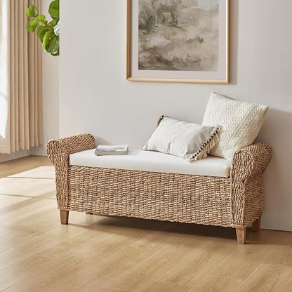HULALA HOME Rattan Storage Bench - Image 3