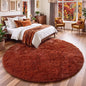 Amdrebio Terracotta Rust Round Area Rug 4Ft by Amdrebio
