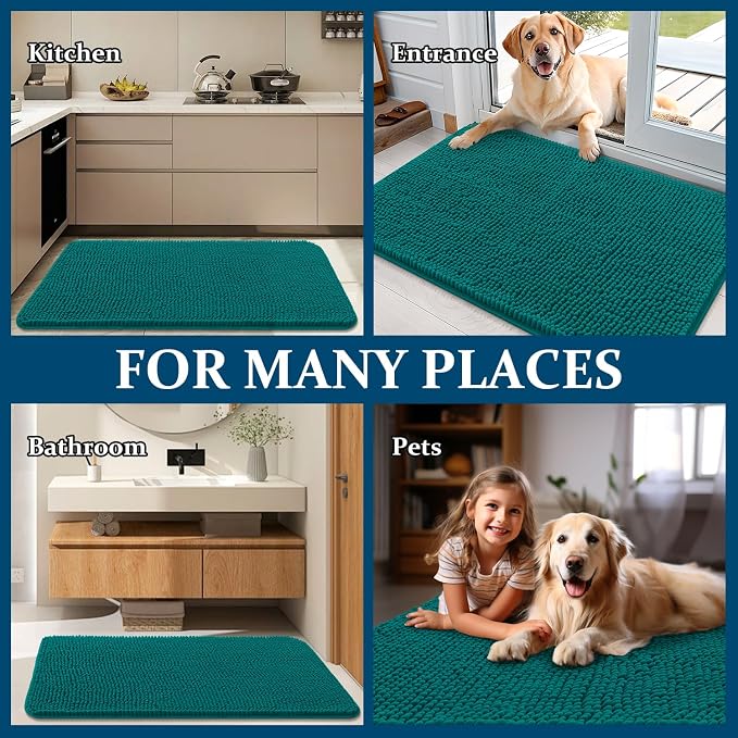 OLANLY Dog Door Mat for Muddy Paws 40x24, Super Absorbent Chenille Mud Mat | - Image 8
