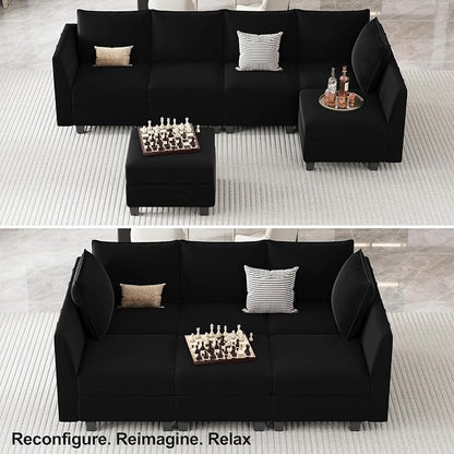Belffin Modular Sectional Sofa Sleeper Couch - Image 5
