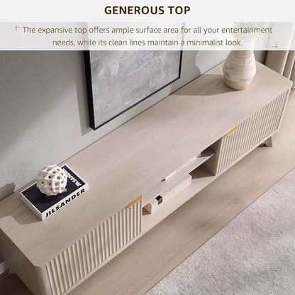 OKD 70" Mid Century Modern Fluted TV Stand, Entertainment Center, Media Console - Image 3