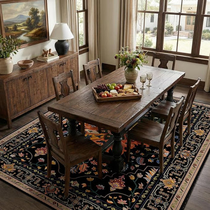 RELEANY Washable Area Rug, Water Repellent, Pet Friendly, Vintage Floral Boho - Image 3