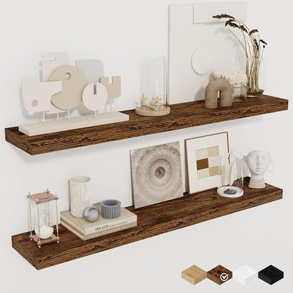 36Inch Floating Shelves for Wall 2 Pack Wood Shelves for Kitchen, Bedroom Wall by FunMemories