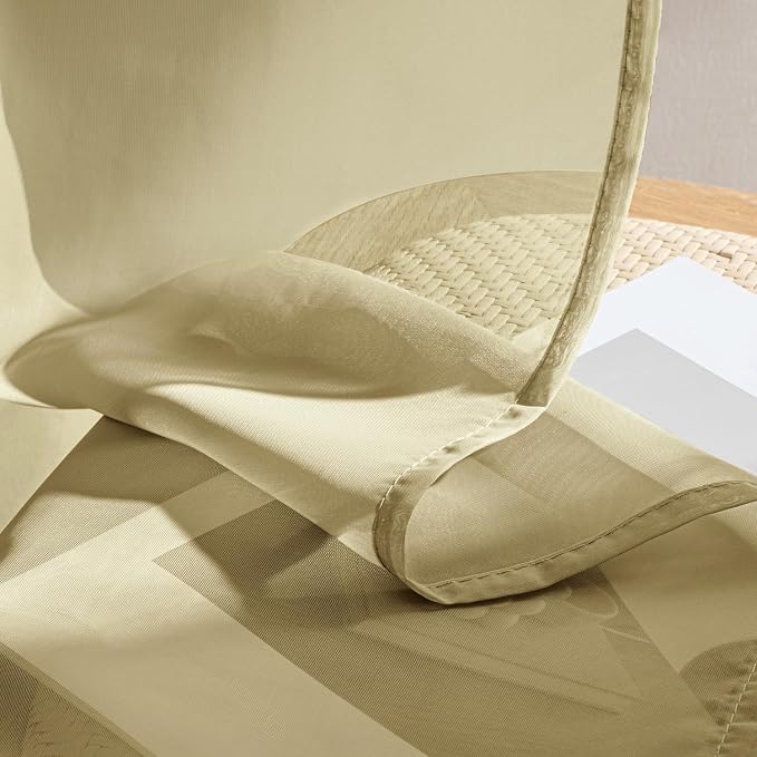 MIULEE Gold Sheer Curtains 72 Inches Long 4 Panels 42 x 72 Inches | Light - Image 7