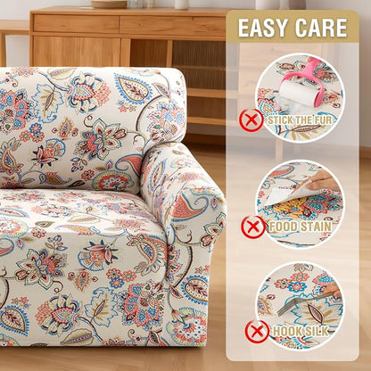 H.VERSAILTEX Floral Pattern Couch Cover Printed Sofa Covers Washable High - Image 8