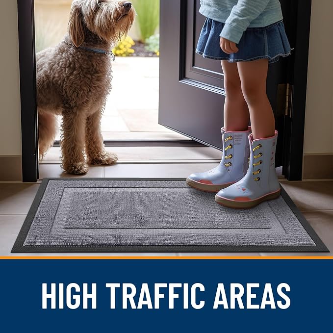 OLANLY Front Door Mat Outside 29.5x17, All-Season Heavy-Duty Rubber Doormat | - Image 7