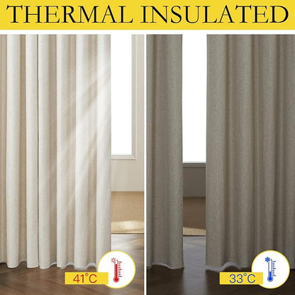 NICETOWN Natural Linen Curtains 45" Long - Image 4