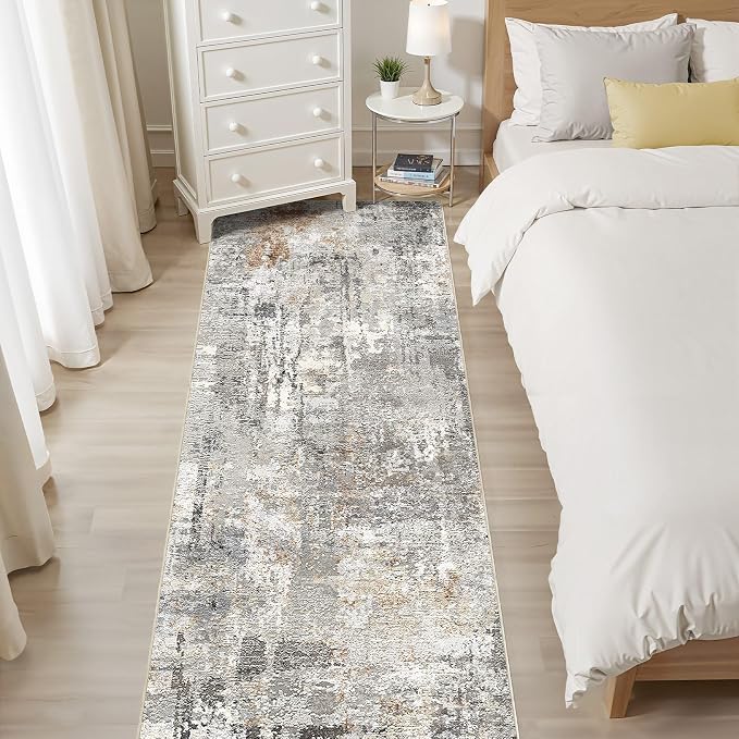 LOONGRUG Runner Rug 3x8 Washable Non-Slip Kitchen Neutral Modern Rug | Abstract - Image 6