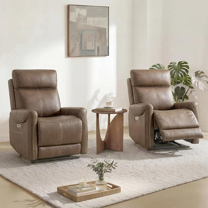 KISLOT Leather Recliner Chair Set of 2, Wall Hugger RV Recliners by Kislot