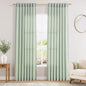Aqua Green Linen Curtains 84 Inch Length 2 Panels Set by Nanspring