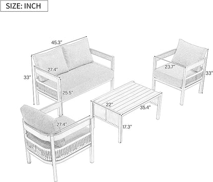 4-Pieces Outdoor Patio Sofa Set - Image 3