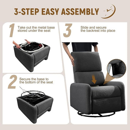 Korser 360° Rocking Chair, Nursery Rocker Chair - Image 6