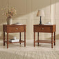 AMERLIFE 24" Wooden Nightstand Set of 2, Vintage Bedside Table by AMERLIFE
