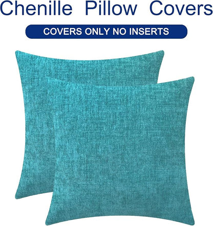 CaliTime Decorative Couch Throw Pillow Covers 16 X 16 Inches Lake Blue | Pack - Image 6
