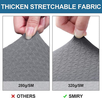 Smiry Waterproof Seat Covers for Dining Room Chairs Set of 8, Stretch Jacquard - Image 4