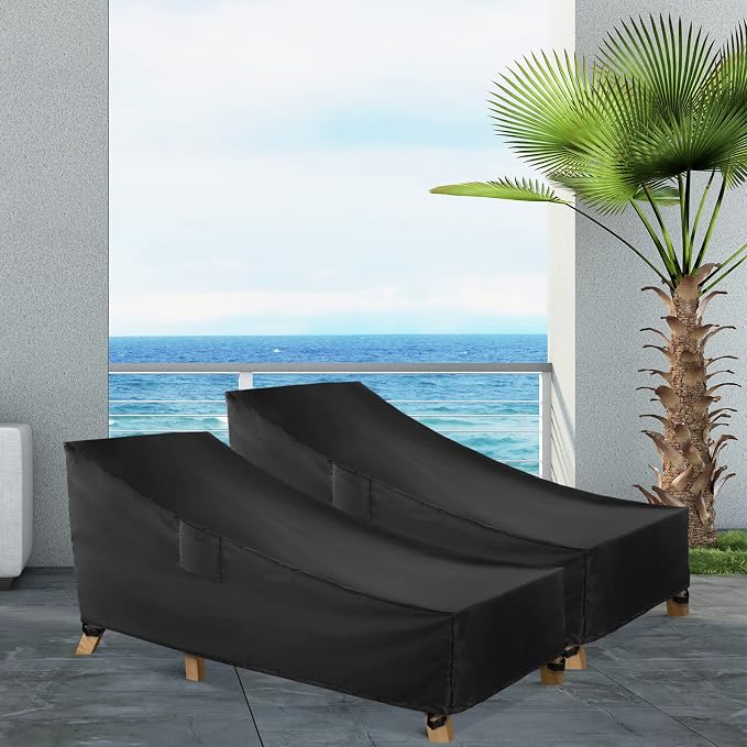 WLEAFJ Chaise Lounge Covers Outdoor Patio Lounge Chair Covers, Heavy Duty - Image 7