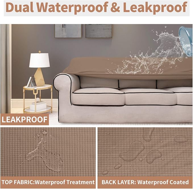 Easy-Going 100% Waterproof Oversized Chair Couch Cover, Stretch Sofa Cover | - Image 3