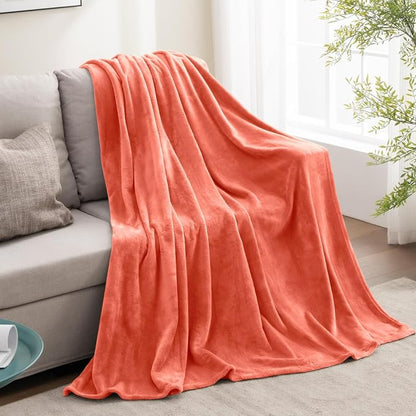 BEDELITE Fleece Blanket Soft Plush Twin Size Blanket Coral Red 60"x80" | Ultra - Image 6