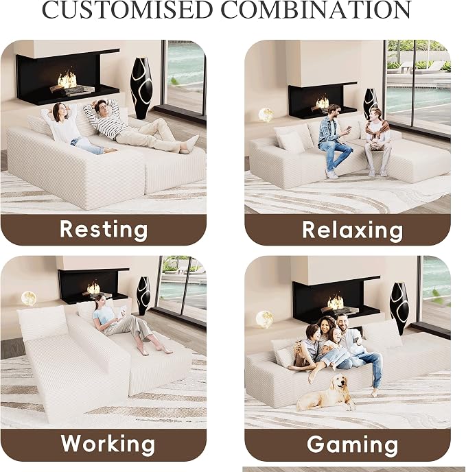 105" Convertible Sectional Couch - Image 3