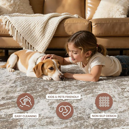 DMOYEST 8ft Round Washable Area Rug - Image 5