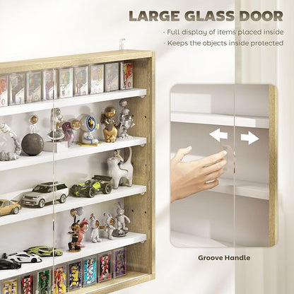 HOMCOM 5-Tier Display Cabinet, Glass Door Cabinet - Image 5