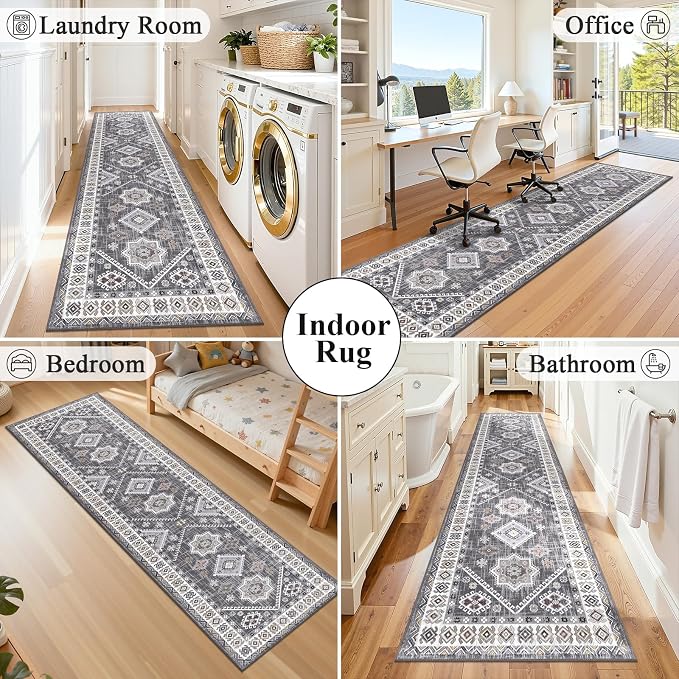 HEBE Boho Kitchen Mats for Floor 24''x120'', Non Slip Washable Runner Rug | - Image 7