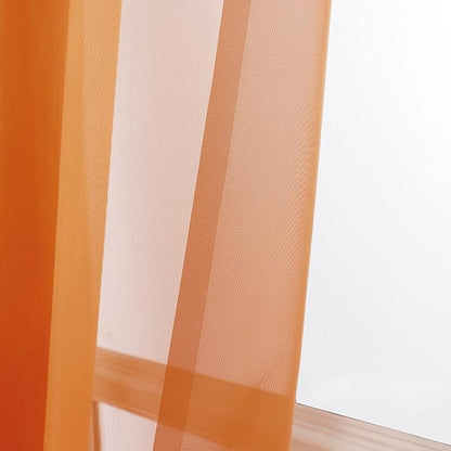 Sheer Curtains 63 inch Length 2 Panels Set, Rod Pocket Voile Fimly Sheer Drapes - Image 4