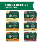 Starbucks K-Cup Coffee Pods—Flavored Coffee—Variety Pack for Keurig Brewers—Naturally Flavored—100% Arabica—6 boxes (60 pods total)