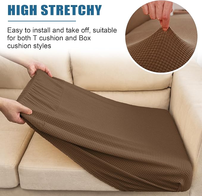 Water Resistant Couch Cushion Covers, Stretch Sofa Seat Slipcover - Image 5