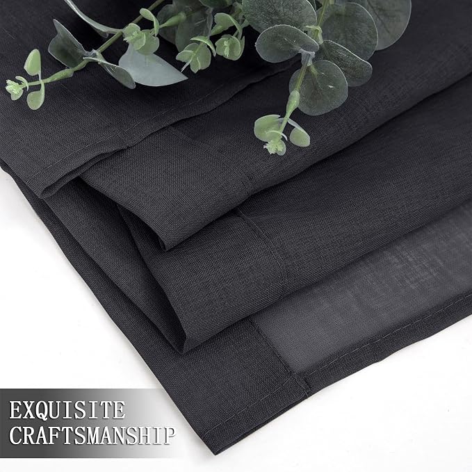 Tollpiz Sheer Curtains Linen Textured Living Room Curtain Sheers Light - Image 7
