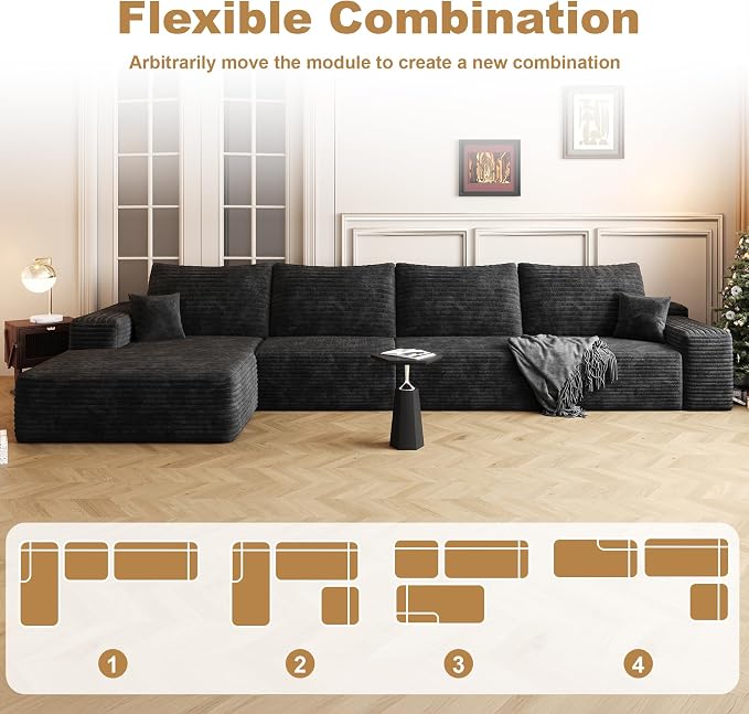 136" Sectional Couches for Living Room Cloud Couch Sofa - Image 6