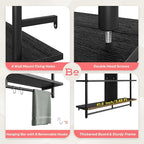 Bestier Kitchen Shelves Wall Mounted Floating Pipe Shelving 3 Tier 41.5" Coffee Bar Shelf with Holder, Wall Display Storage Rack Sundries for Kitchen Living Room, Charcoal Black