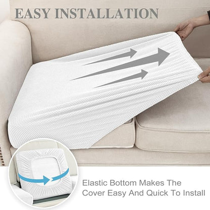 LA MEACK Couch Cushion Covers for Sectional Sofa L Shape Washable Separate Seat - Image 5