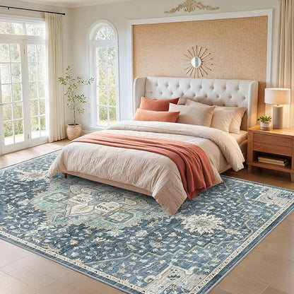 AMADA HOMEFURNISHING Washable Area Rug, Low-Profile Large Area Rug - Image 8