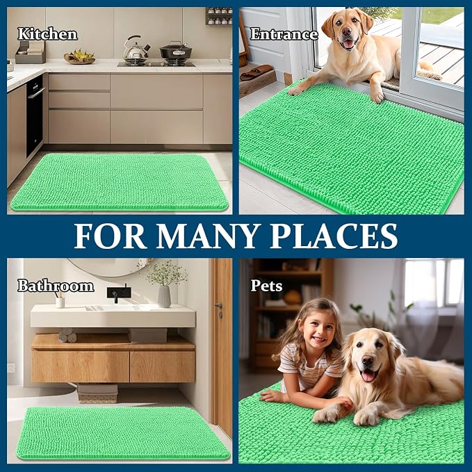 OLANLY Dog Door Mat for Muddy Paws 36x24, Super Absorbent Chenille Mud Mat | - Image 8