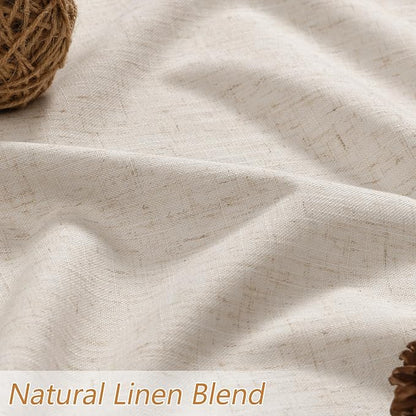 100% Blackout Linen Curtains 90 Inch Length 2 Panels Set - Image 4